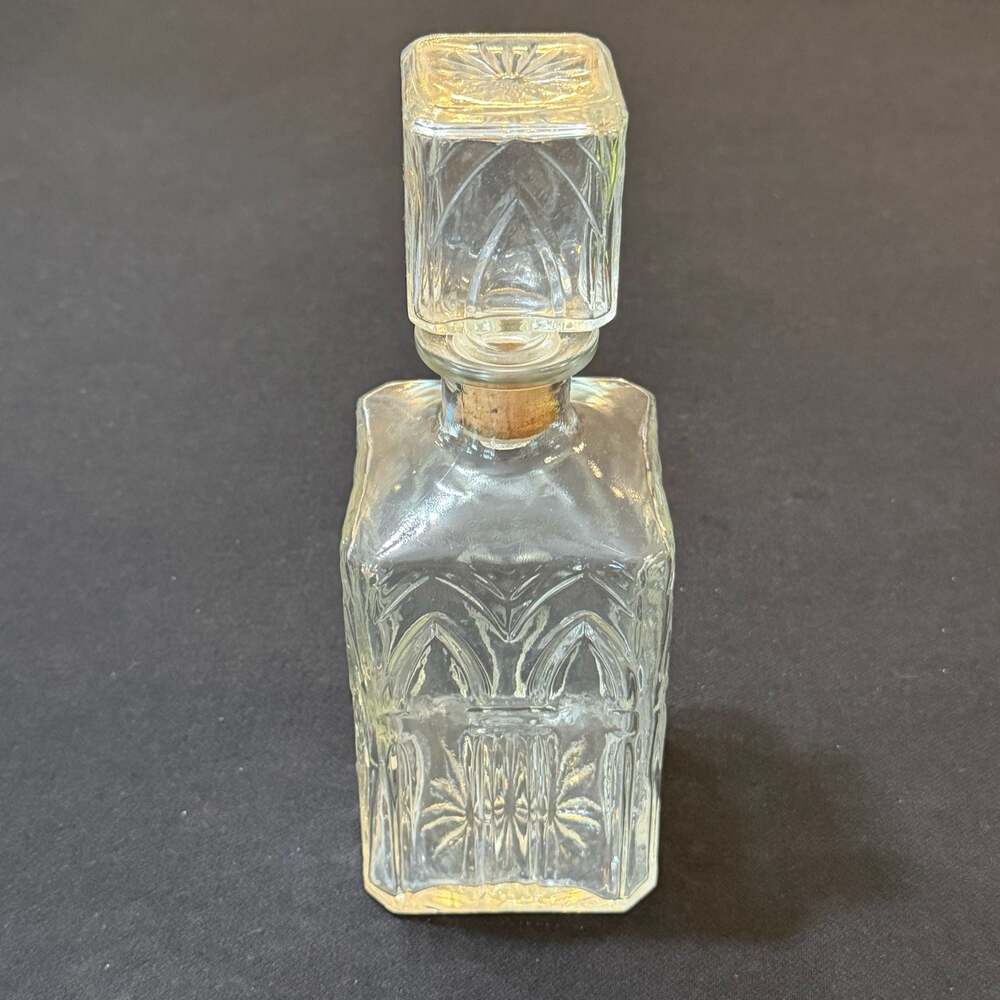 Vintage Ezra Brooks Glass Liquor Decanter 1960s Bottle No Label